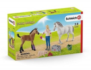 Schleich 42486 Weterynarz z klaczą i źrebakiem