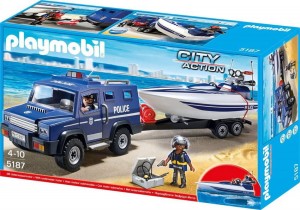 Playmobil 5187 Pojazd terenowy policji z motorówką