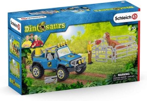 Schleich 41464 Samochód terenowy z ogrodzeniem i dinozaurem
