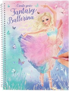 Depesche Kolorowanka z naklejkami i szablonami Ballerina 11051