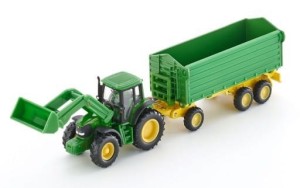 Siku 1843 John Deere z ładowarką i przyczepą