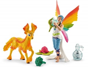 Schleich 41438 Bayala Elf Tęczy Dunya ze źrebakiem